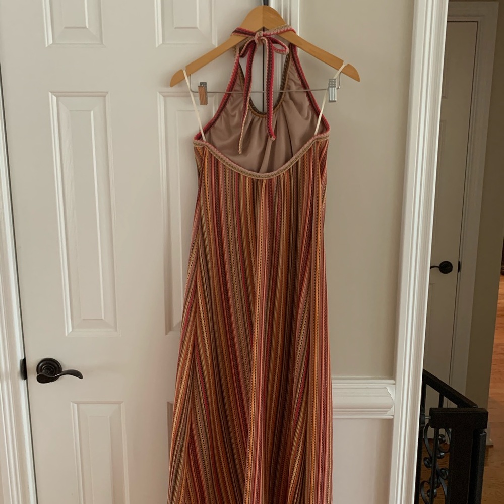 EUC Stripe Halter Style Maxi Dress Sz S - Picture 2 of 6